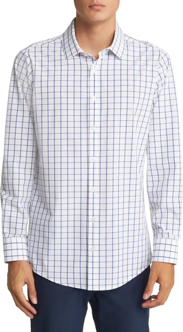 Mizzen+Main Men's Leeward Trim Fit Tattersall Performance Button-Up Shirt | Nordstrom | Nordstrom