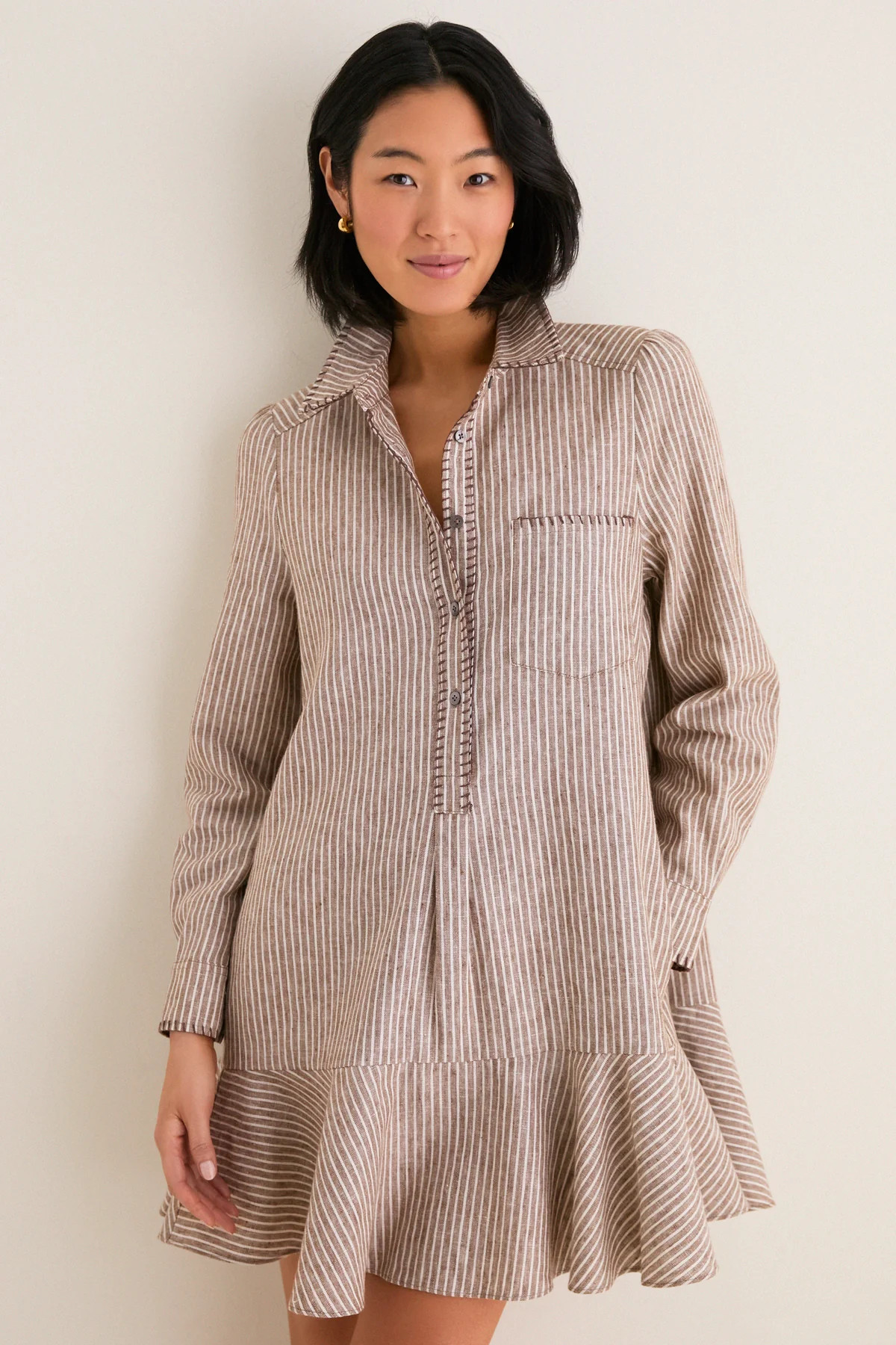 Cafe Stripe Whipstitch Callahan Shirt Dress | Tuckernuck (US)
