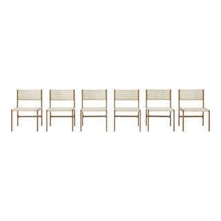 Hampton Bay Rocky Mount Woodgrain Stationary Metal Outdoor Dining Chair (6-Pack) 1376_D2_6pk - Th... | The Home Depot