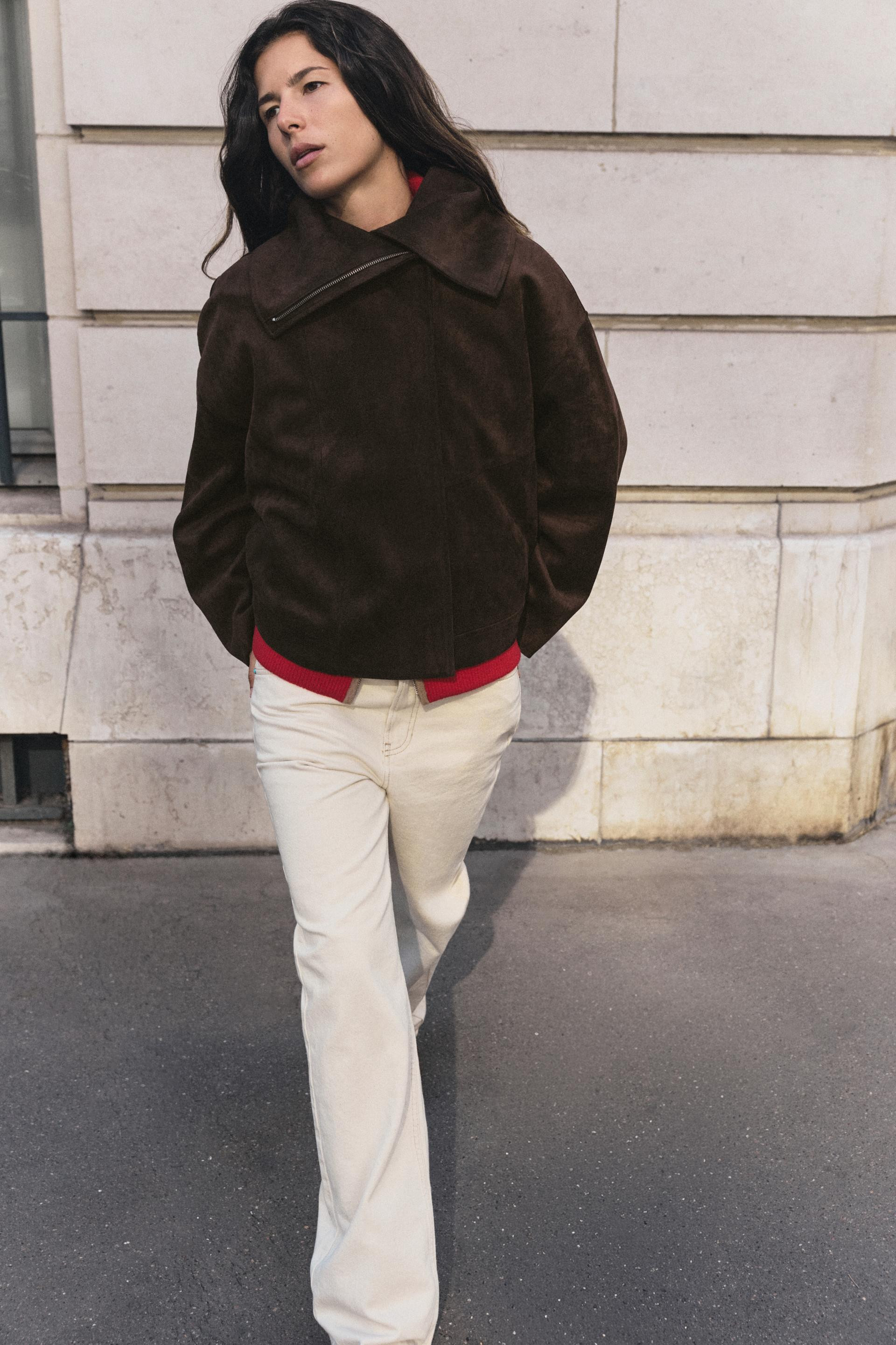 WIDE-COLLAR BOMBER JACKET | Zara US