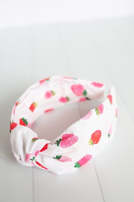 Strawberry Print Headband Top Knot Headband Women's | Etsy | Etsy (US)