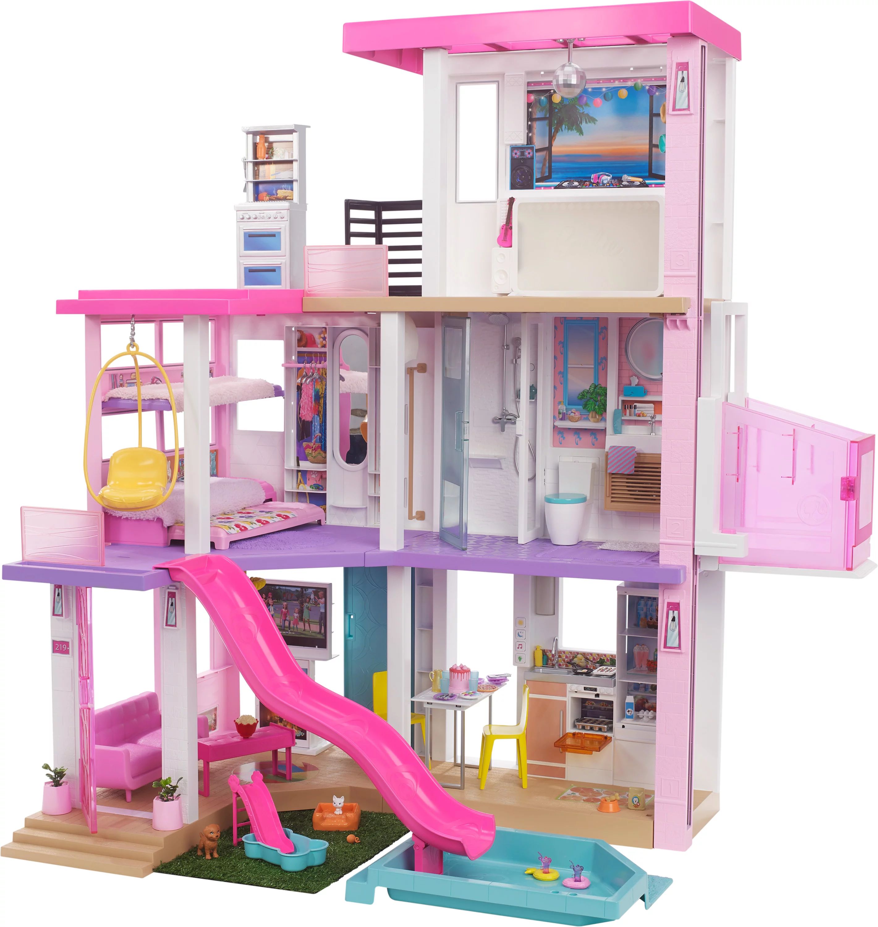 Barbie Dreamhouse (3.75-Ft) Dollhouse with Pool, Slide, Elevator, Lights & Sounds, New for 2021 | Walmart (US)