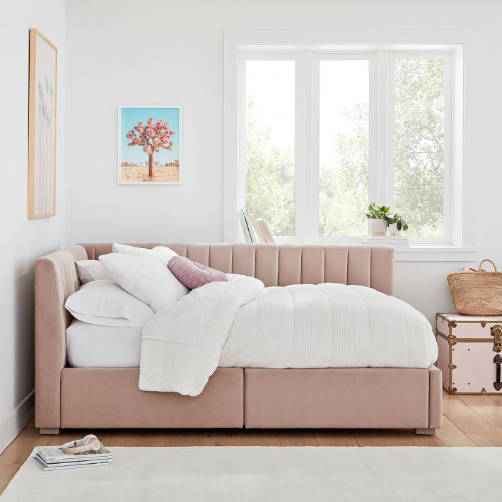 Avalon Upholstered Corner Storage Bed | Pottery Barn Teen