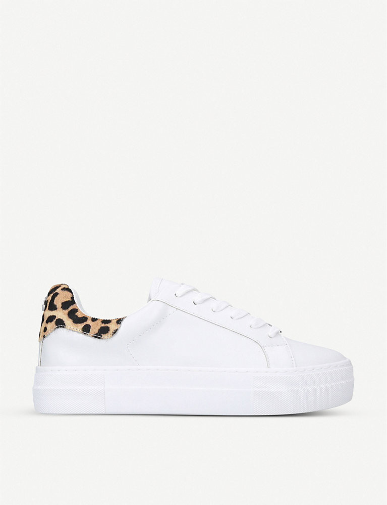 Merger leopard-print faux-leather and faux-pony hair trainers | Selfridges