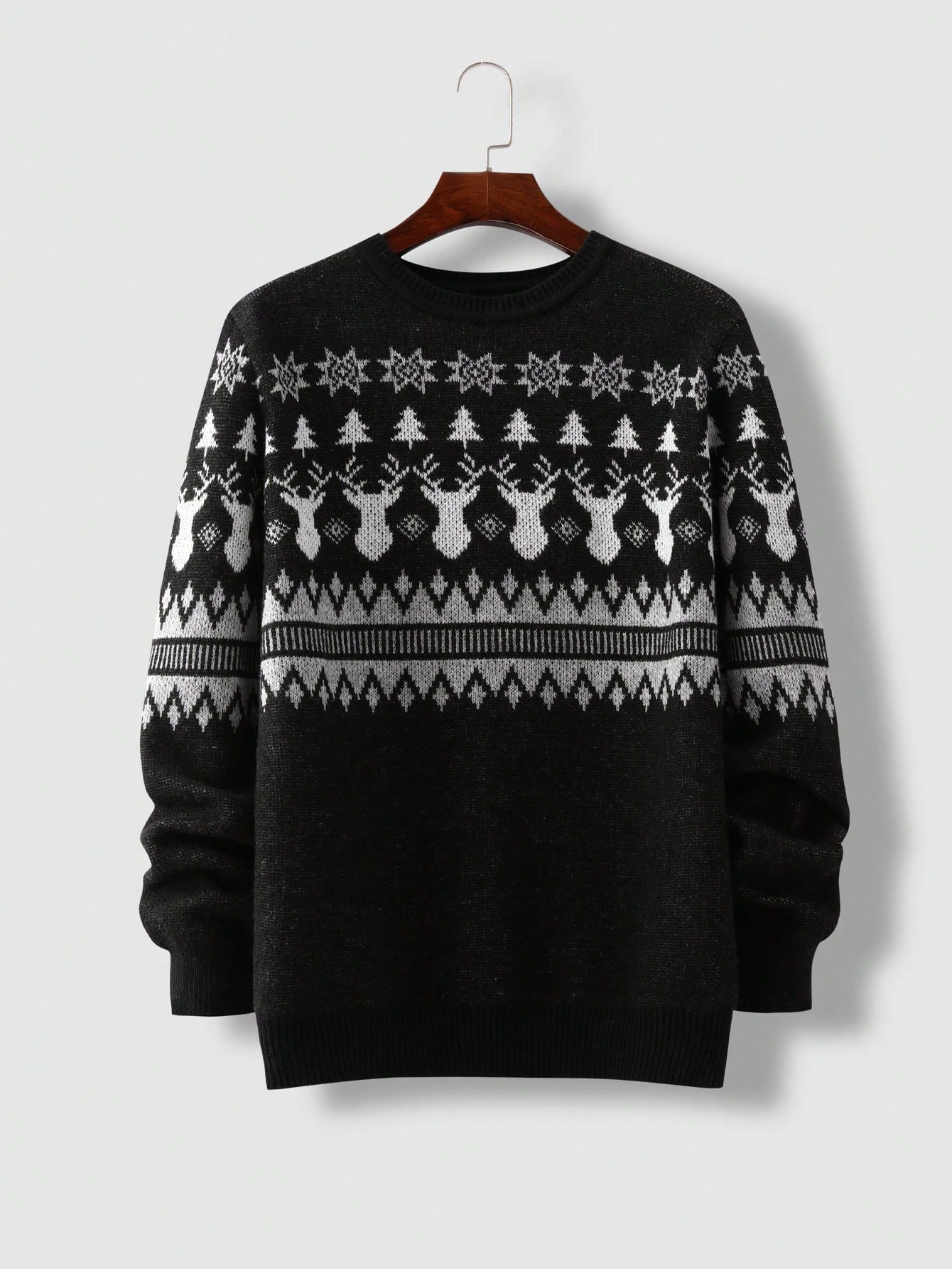 Men Deer & Geo Pattern Sweater | SHEIN