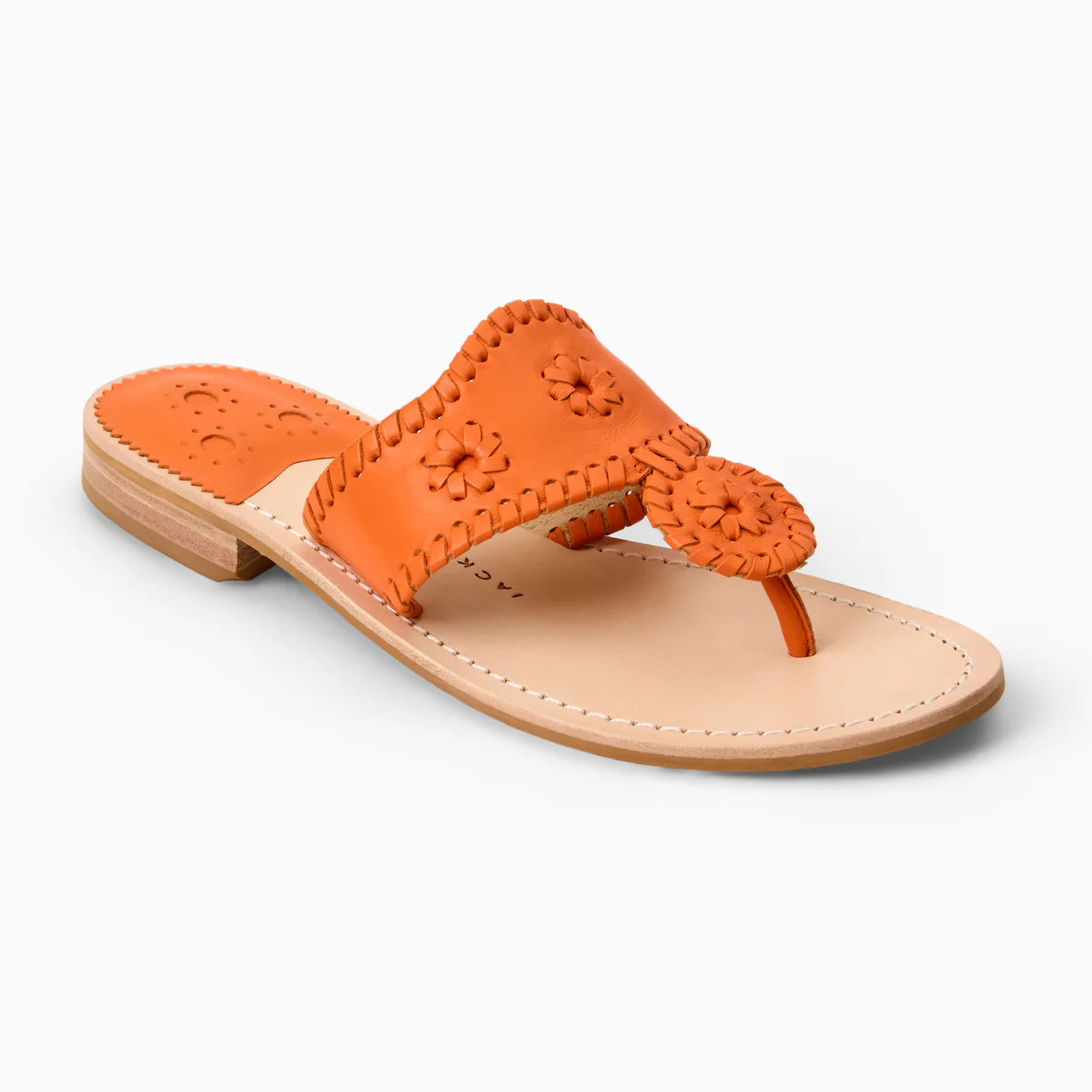 Jack Rogers Jacks Flat Sandal — Coral Rose Nappa Leather | Jack Rogers