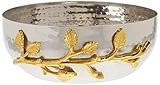 Elegance Golden Vine Hammered Stainless Steel Salad Bowl, 6.5-Inch, Silver/Gold (70031) | Amazon (US)