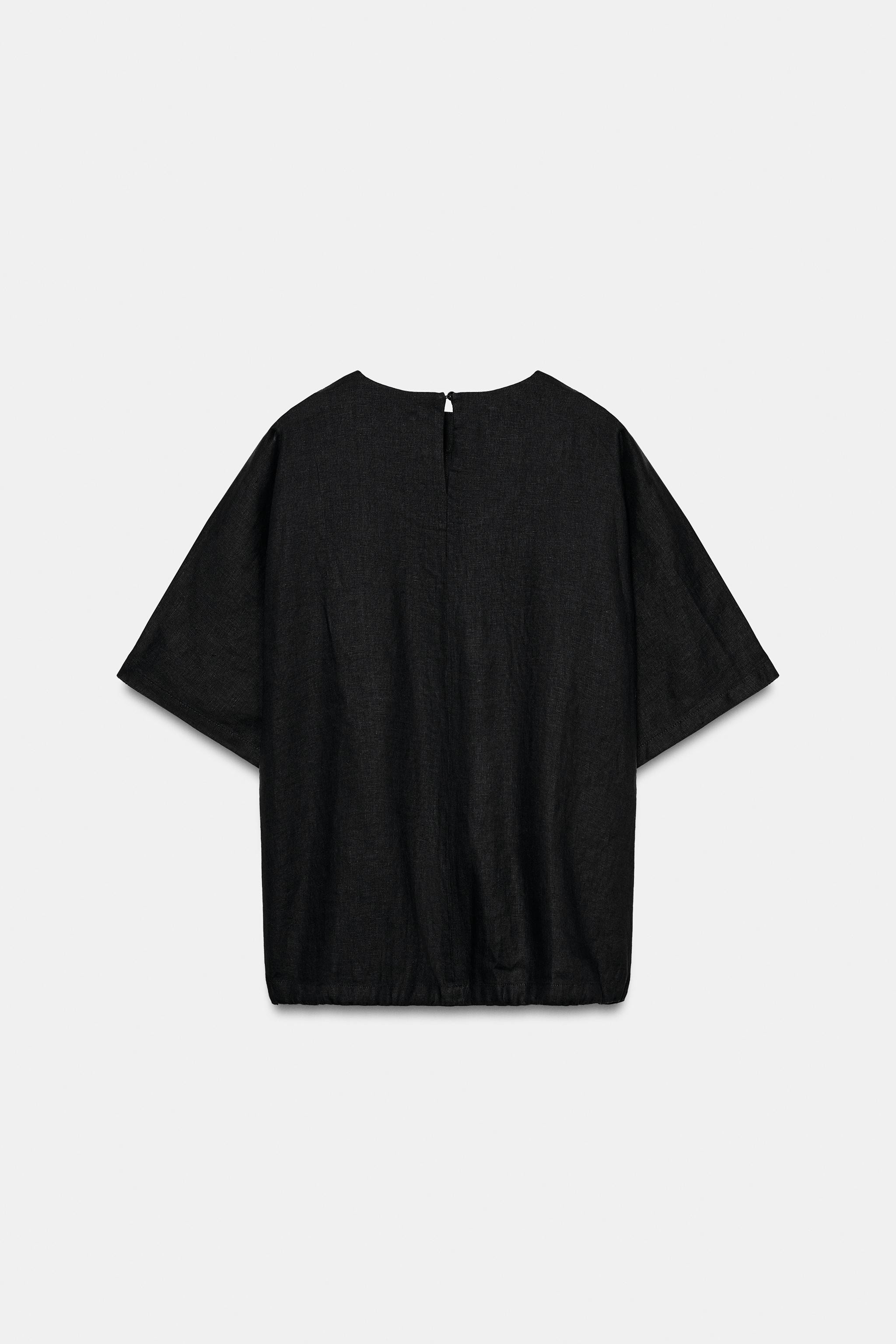 100% LINEN LACED TOP ZW COLLECTION | Zara US