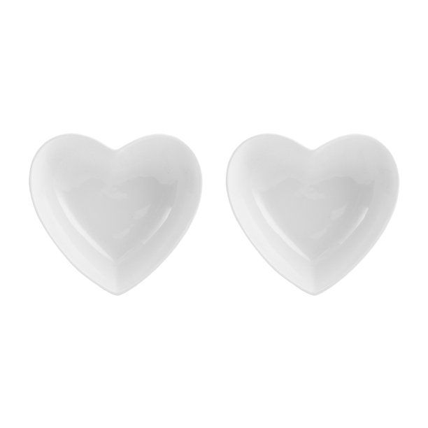 2pcs Ceramic Relish Plate Heart Shaped Seasoning Dish Snack Plate Mini Food Dipping Bowls Appetiz... | Walmart (US)