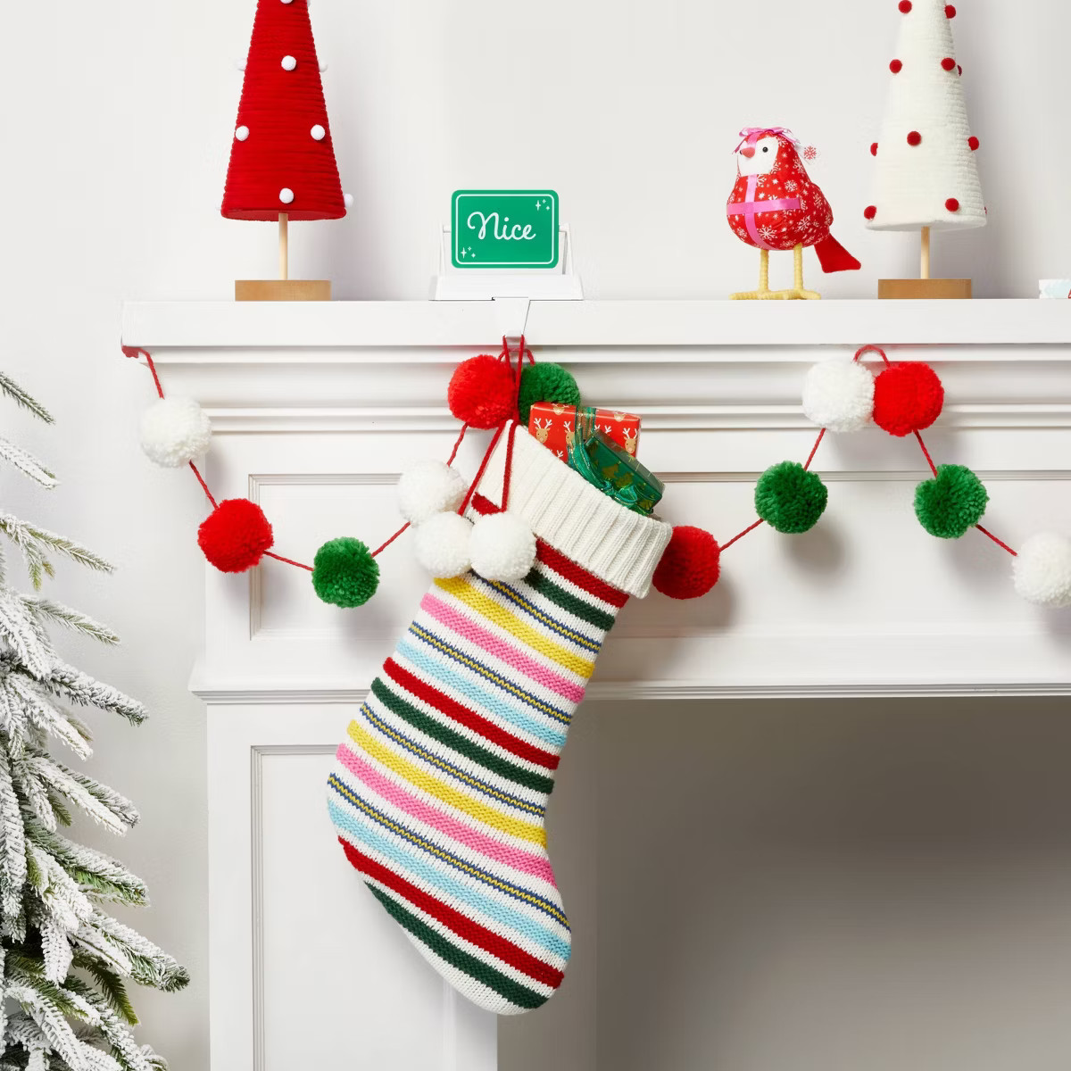 20" Knit Striped Christmas Stocking Brights - Wondershop™ | Target