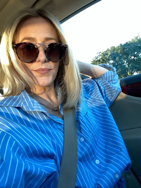 Casual Friday outfit

Oversized button down
Oversized button up
Collared shirt
Striped shirt
Striped button down
Oversized dress shirt
Blue and white striped shirt
Vintage sunglasses
Black sunglasses
Amazon sunglasses
Gold necklace 

#LTKunder50 #LTKfit #LTKSeasonal