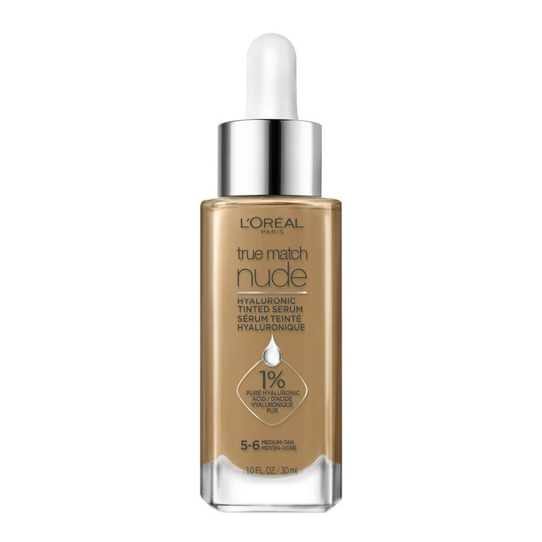 L'Oreal Paris True Match Hyaluronic Tinted Serum Makeup Skincare Hybrid, Medium Tan 5-6, 1 fl. oz... | Walmart (US)