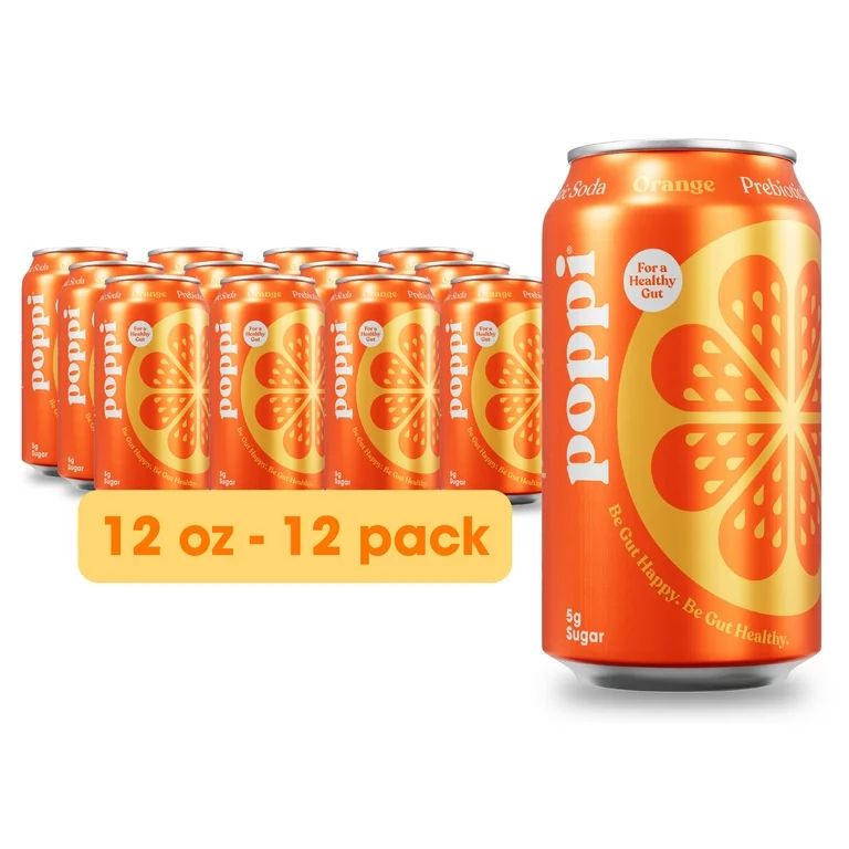 Poppi Prebiotic Soda, Orange, 12 Pack, 12 oz | Walmart (US)
