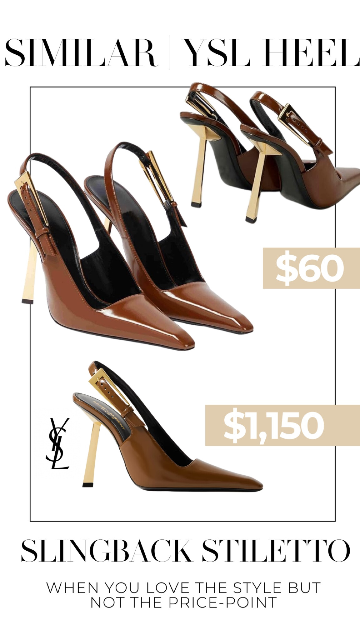 Potentially my best find recently when it comes to “dupes” 🤌🏻🥥

Sling backs | YSL heel | stiletto 

#LTKstyletip #LTKfindsunder50 #LTKshoecrush