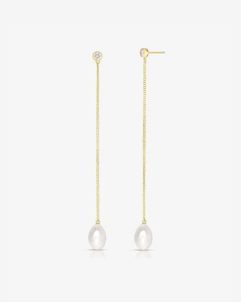 Organic Pearl + Diamond Drop Earrings | Ring Concierge