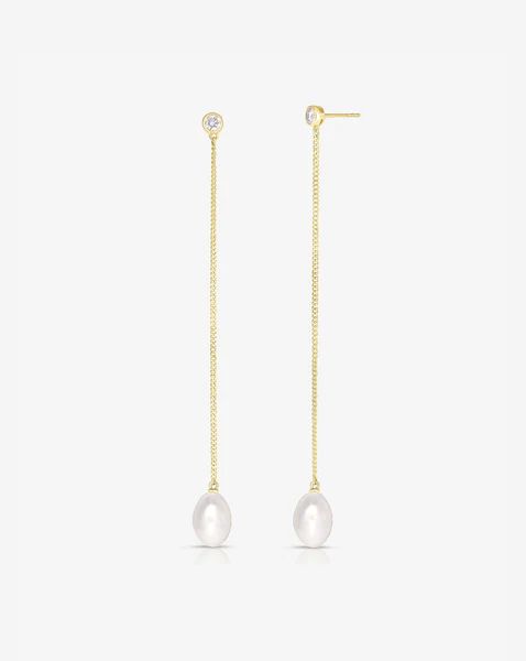 Organic Pearl + Diamond Drop Earrings | Ring Concierge