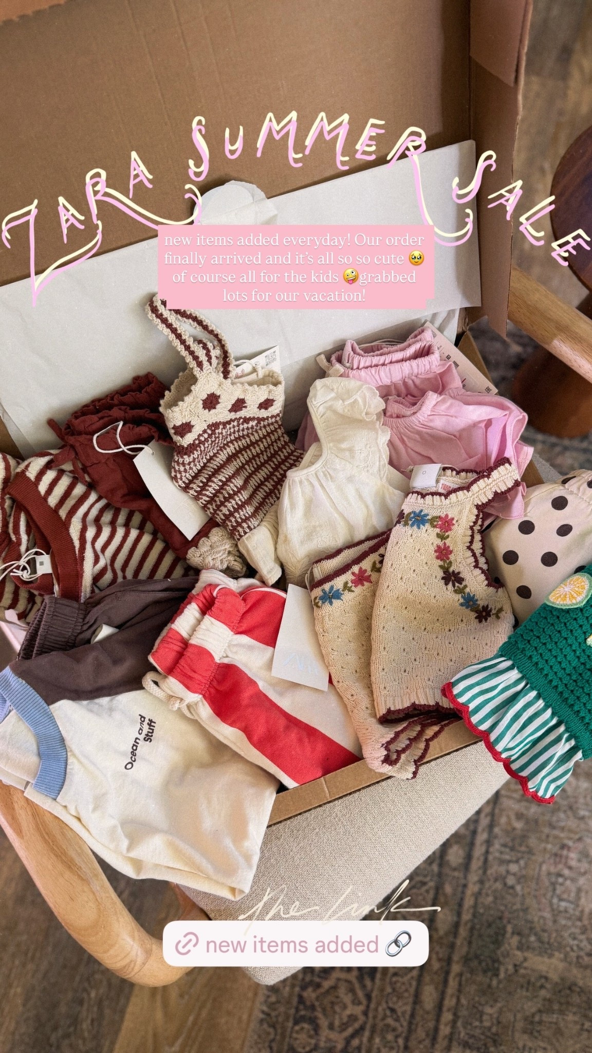 new items added everyday! Our order finally arrived and it’s all so so cute 🥹 of course all for the kids 🤪grabbed lots for our vacation!