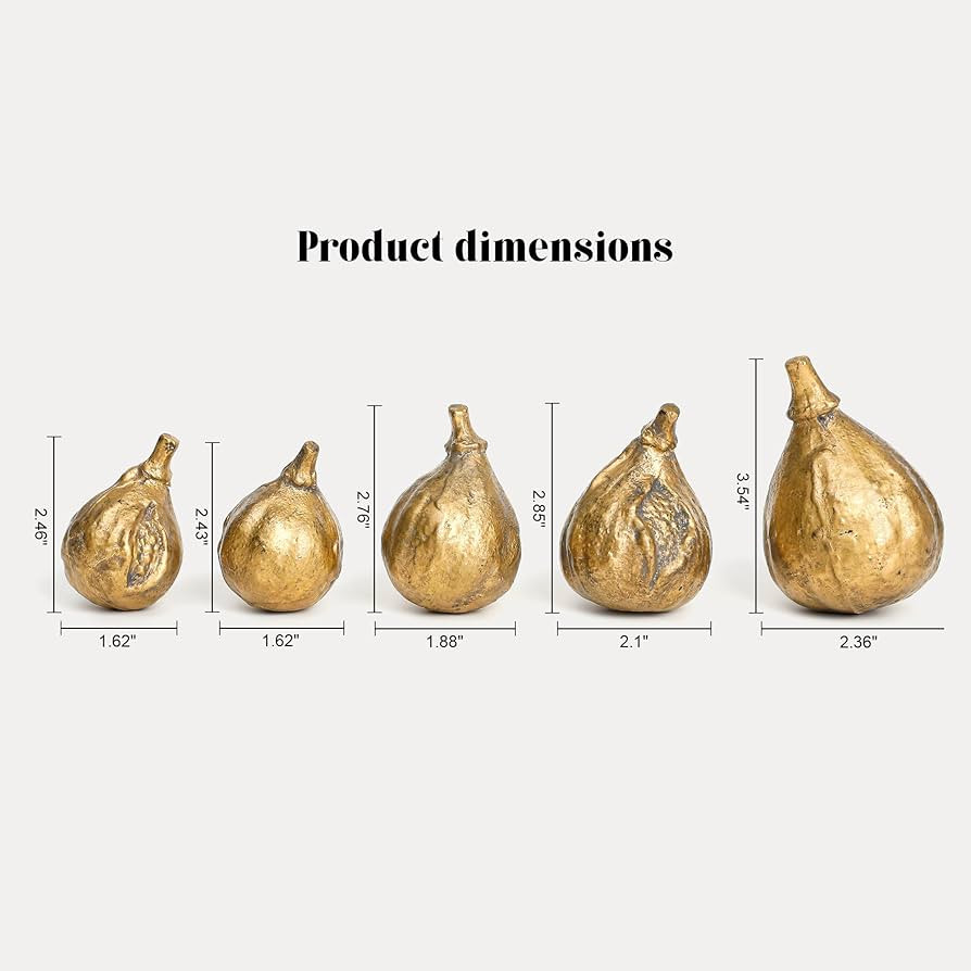 Amazon.com: Handcrafted Cast Iron Fig Shaped Home D\u00e9cor Set of 5 - Vintage Gold-Finished Tab... | Amazon (US)