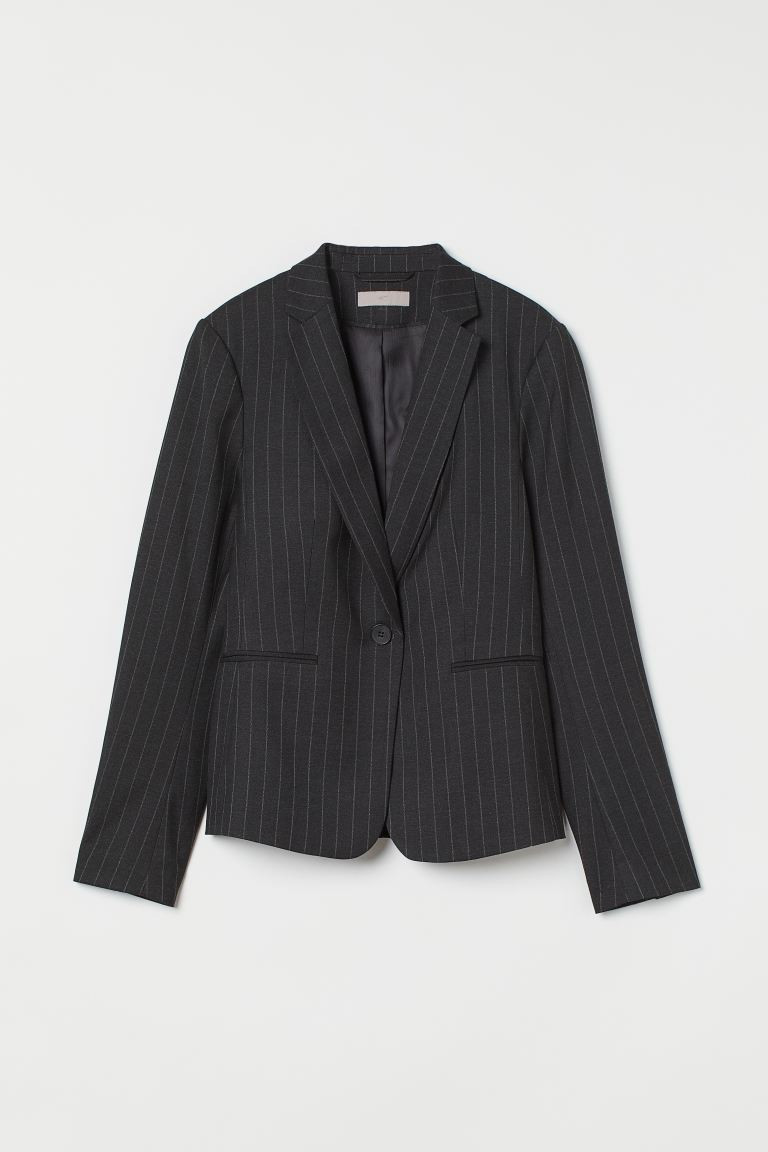 Taillierter Blazer - Dunkelgrau/Nadelstreifen - Ladies | H&M AT | H&M (DE, AT, CH, NL, FI)