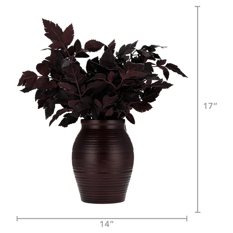 My Texas House Halloween Layered Foliage Arrangement in Vase, Plum, 20" | Walmart (US)