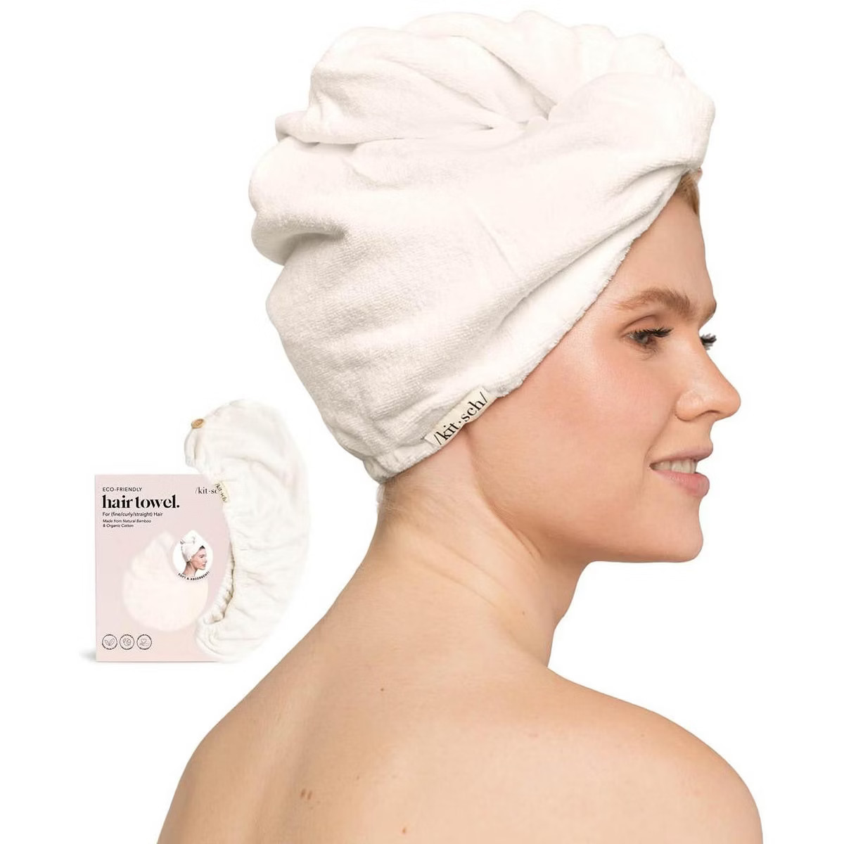 Kitsch Quick Dry Hair Towel - Eco White | Target