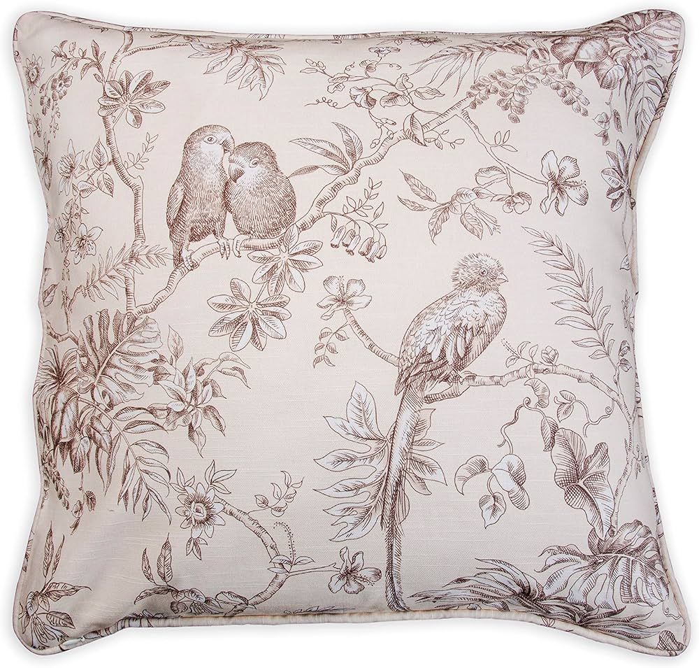 Maison d' Hermine Jouy Paradis - Beige 100% Cotton Decorative Pillow Cover for Couch Sofa Cushion... | Amazon (US)