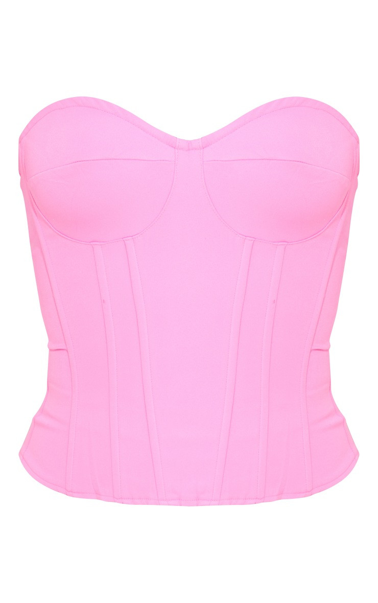 Hot Pink Woven Corset | Pretty Little Thing (Australia & New Zealand)
