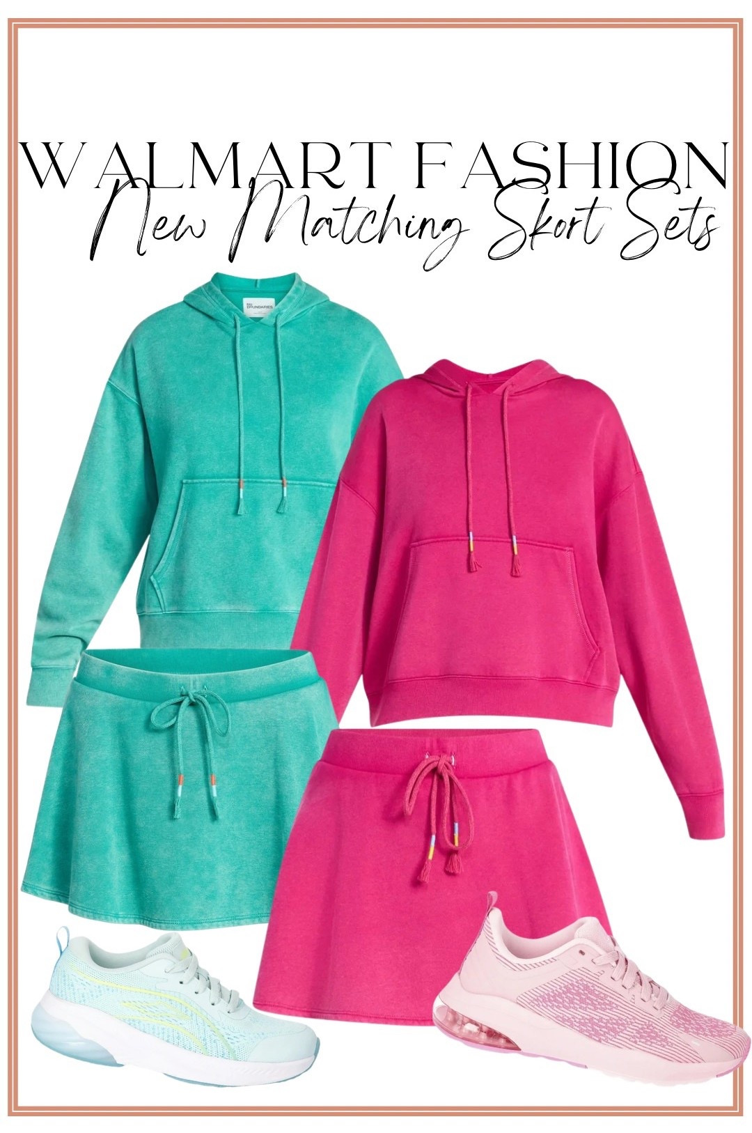 New Walmart fashion I’m already obsessed with 😍 these matching skort sets are the definition of cute + comfortable for everyday mom life 🙌

The colors are SO good (that pink and green 😍) and they give such an elevated athleisure look without the price tag. Perfect for school drop off, errands, walks, travel days…you’ll wear these on repeat 👏

The fit is relaxed, comfy, and easy to throw on but still looks put together ✨ paired them with the cutest sneakers for a full head to toe Walmart look

These are going to go FAST 🏃‍♀️ linking both colors + sizing info!

#walmartfashion #walmartnewarrivals #athleisurestyle #everydayoutfits #momstyle #affordablefashion #skortset #matchingsets #springoutfits #casualstyle #walmartfinds #budgetfriendlyfashion #ootdstyle #comfystyle #lookforless

#LTKootd #LTKmomlife #LTKPetite