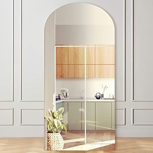 NeuType Arched Full Length Mirror, 71"x32"Full Body Mirror, Wooden Thin Frame, Hanging or Leaning... | Amazon (US)