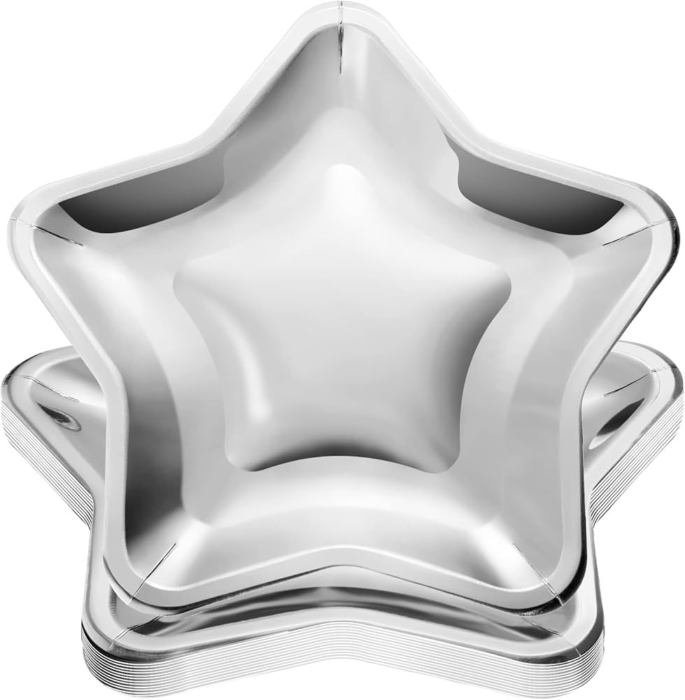 Patelai 30 Pieces Thick Star Shaped Paper Plates Disposable Party Plate Pentagram Dinnerware Deco... | Amazon (US)