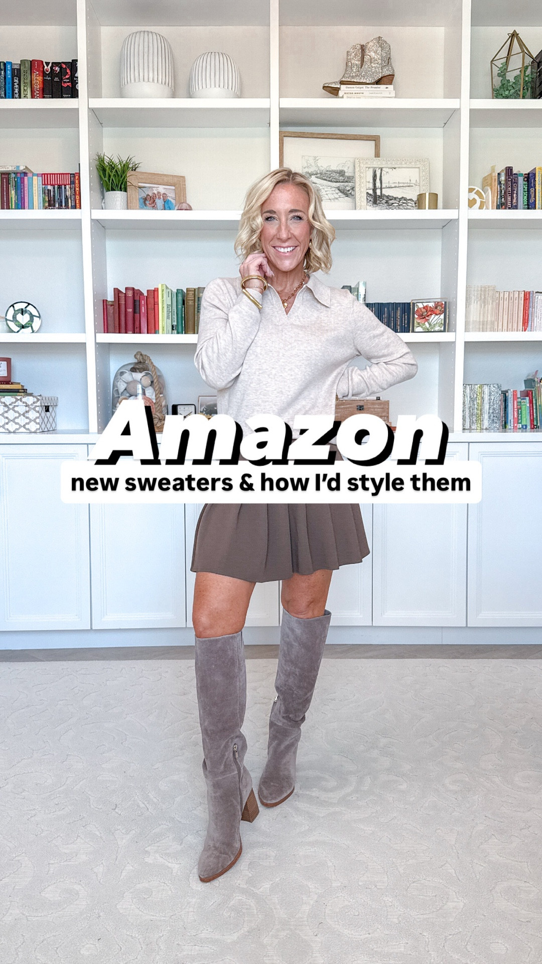 Amazon: new sweaters & how I'd style them:
* Wool Blend Cardigan - size small. 8 colors.
1. Polo Sweater - size small. 12 colors.
* Brown pleated skirt - size small.
* Boots - size up a 1/2.
* Green pants - size 26 petite.
* Mules - tts. 
2. Tie Waist Pleated Sweater Dress - size small. 18 colors.
* heels - tts. 
3. Classic Crew Neck Sweater - size small. 30+ colors.
* Trouser jeans - size 0.
4. Puff Sleeve Cable Knit Cardigan - size small. 5 colors.
* Plaid faux wrap skirt - size small.
5. Oversized Crewneck Sweater - 8 colors.
* Black wide leg leggings - size small.
* sneakers - size up a 1/2  


#LTKFindsUnder50 #LTKSeasonal #LTKOver40