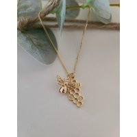 Honeycomb Bee Necklace, Dainty Gold Filled Pendant, Beehive Charm, Jewelry, Save The Bees | Etsy (US)