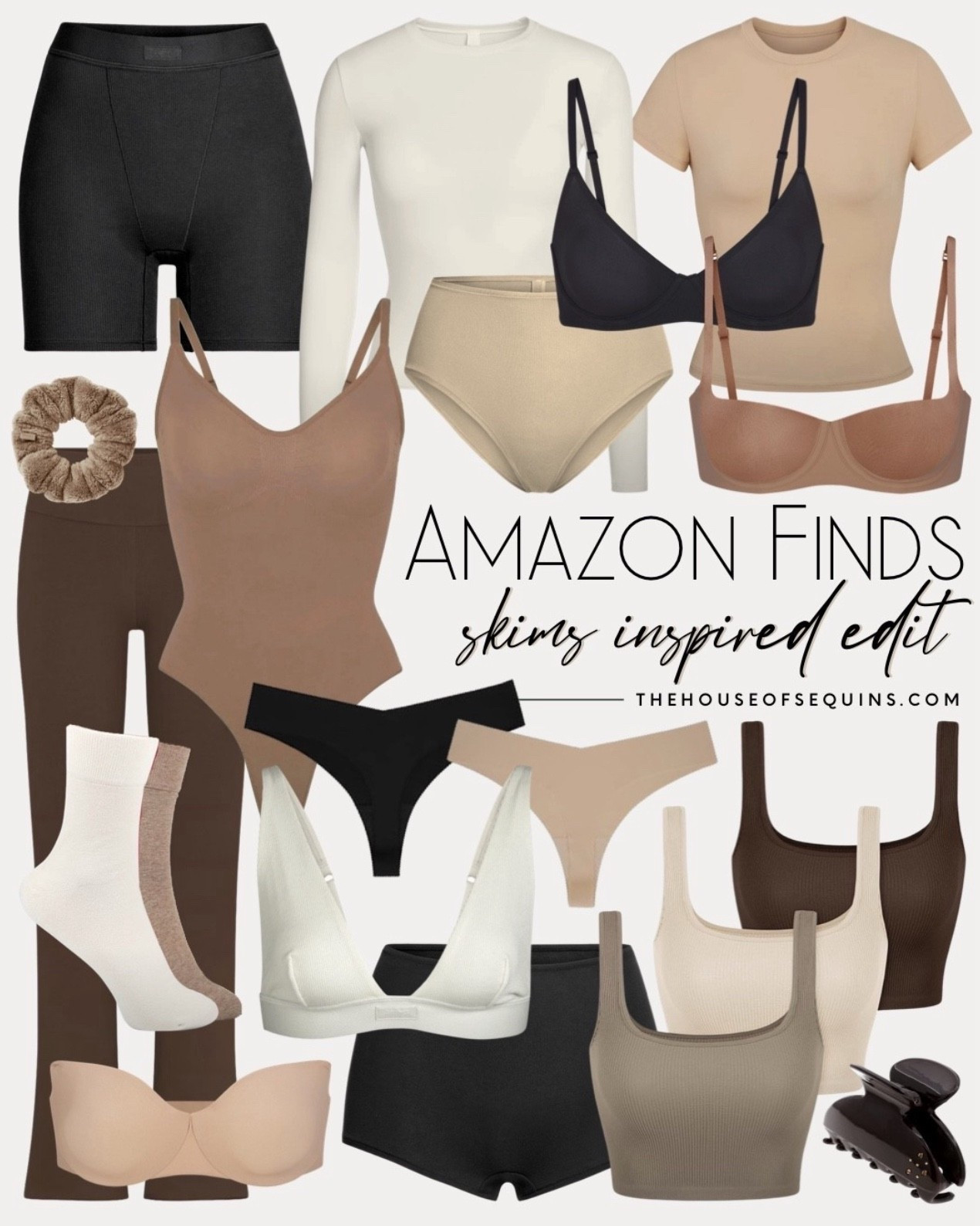 Shop Amazon Skims inspired finds! Matching sets, loungewear, bodysuit, baby tee, bralette, bra, boxer shorts, panty friends, seamless underwear, thongs and more! 

#ltkfindsunder100 #ltksalealert #ltkfindsunder50

