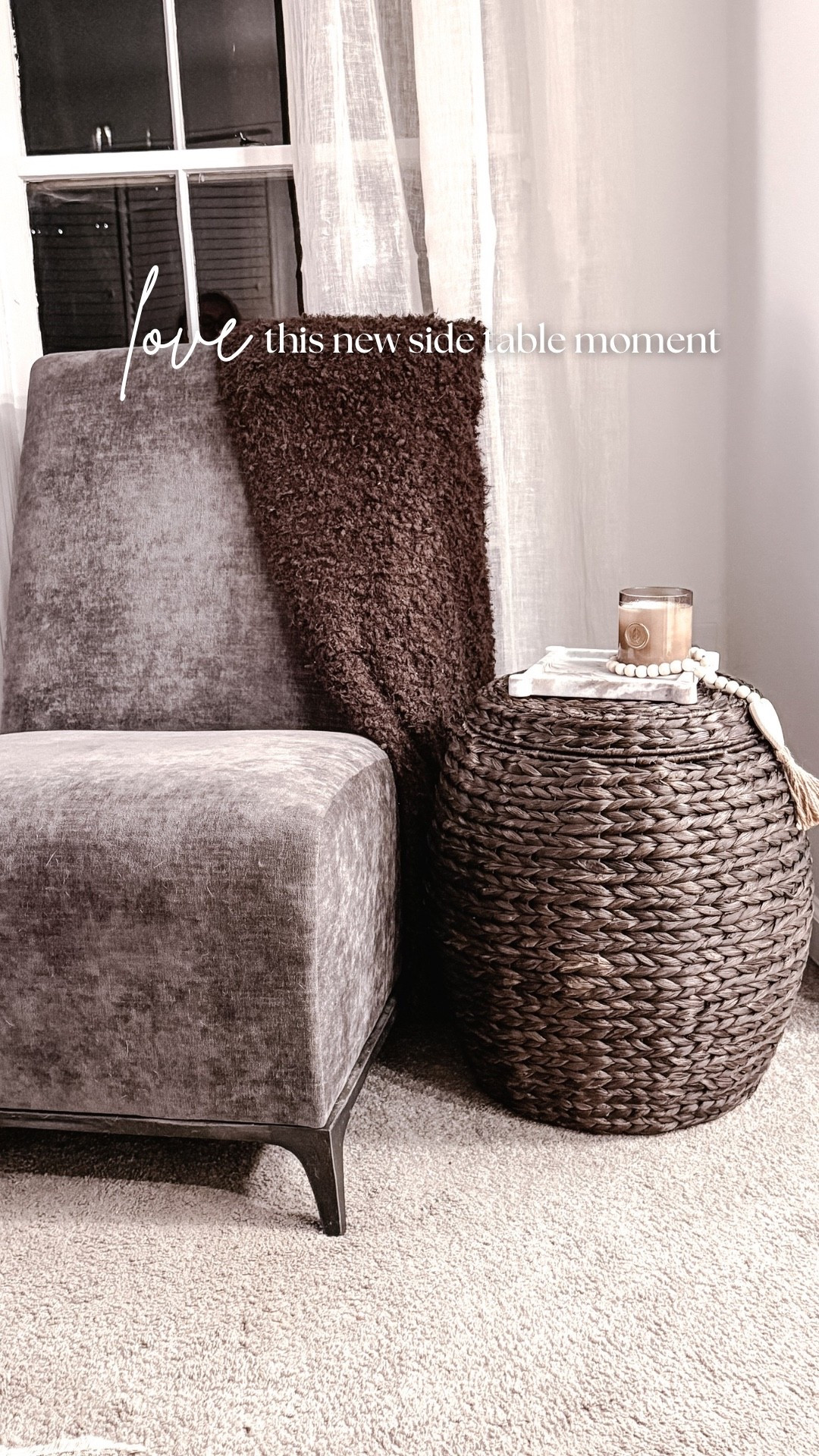 Obsessed with this side table moment 🤍 This woven storage basket from Amazon is the perfect mix of cozy + functional—stylish enough to use as a table and roomy enough to hide blankets, throws, or extra pillows.

Amie Pagan, side table, Amazon storage basket, decor inspo, 

#LTKHome