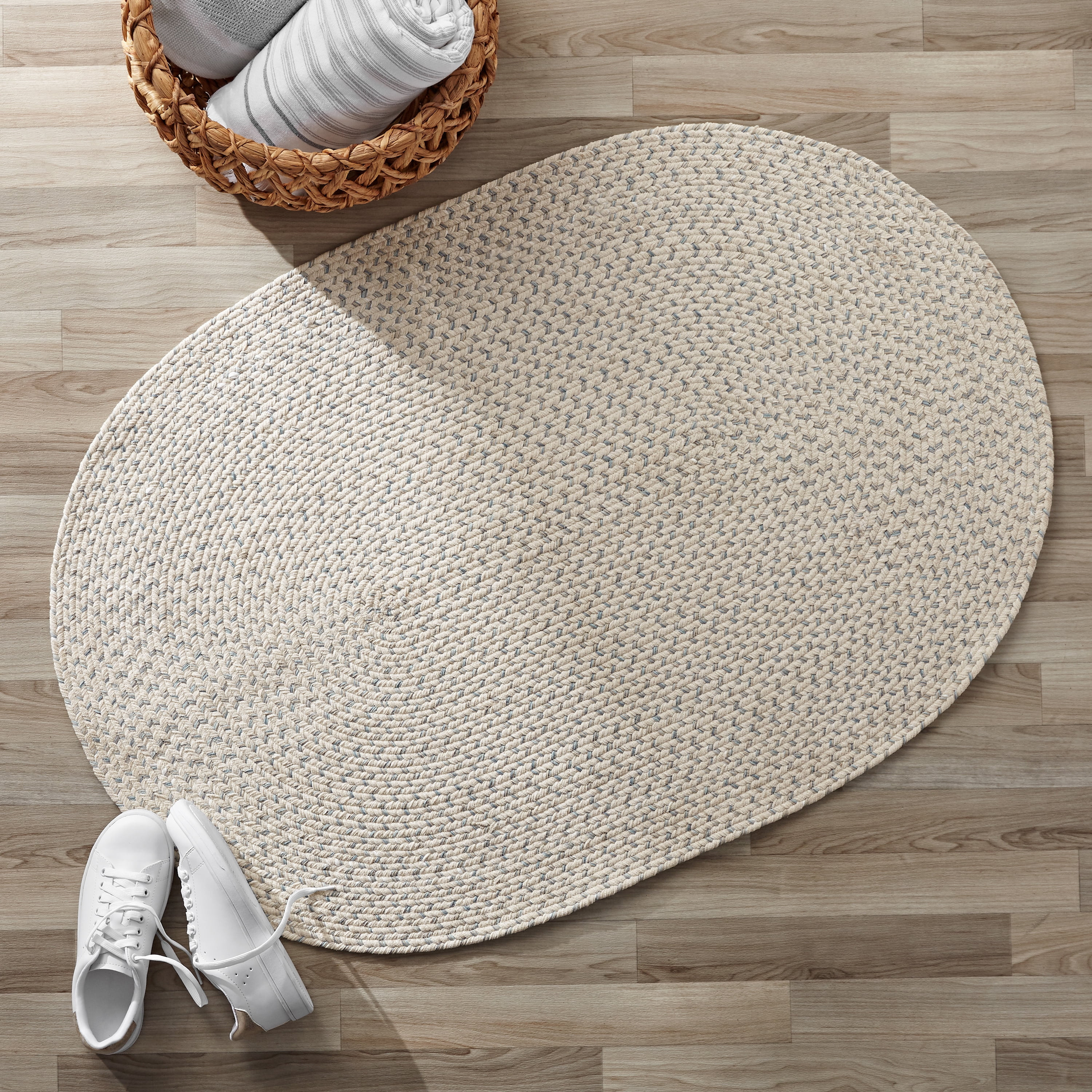 Better Homes & Gardens Braided Oval Accent Rug for Entryway, Ivory Multi, 30" x 44" - Walmart.com | Walmart (US)