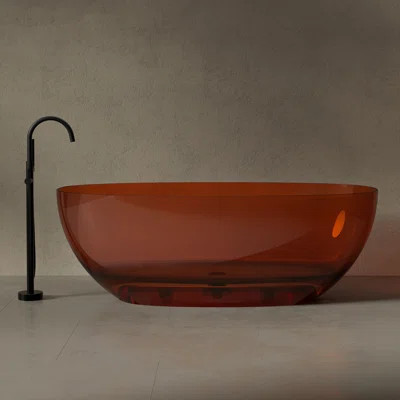 MonBlari 59" X 28" Resin Freestanding Soaking Bathtub with Pop-up Drain For Bathroom | Wayfair North America