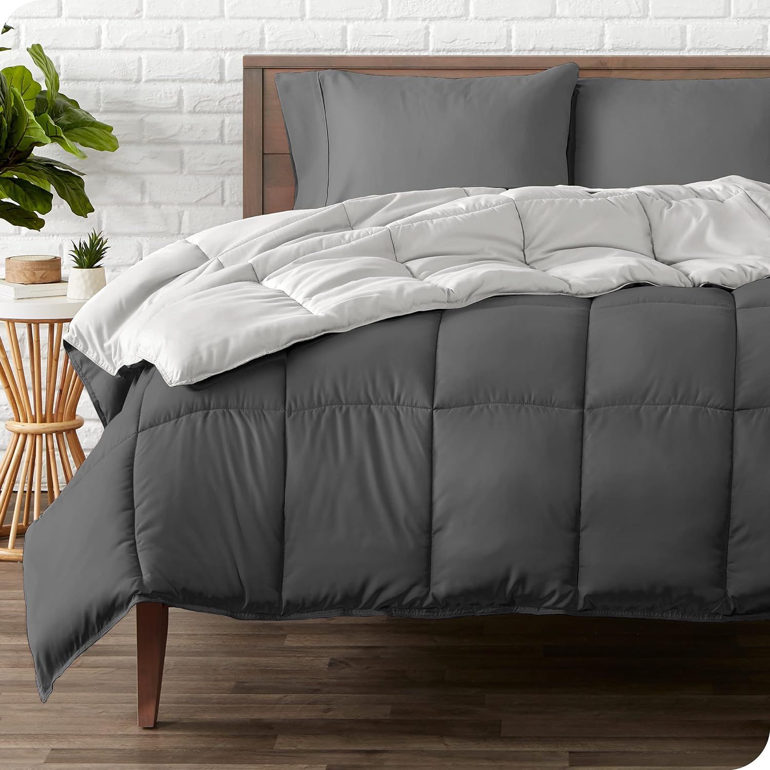 Bare Home Twin/Twin Extra Long Comforter - Reversible Colors - Goose Down Alternative - Ultra-Sof... | Amazon (US)