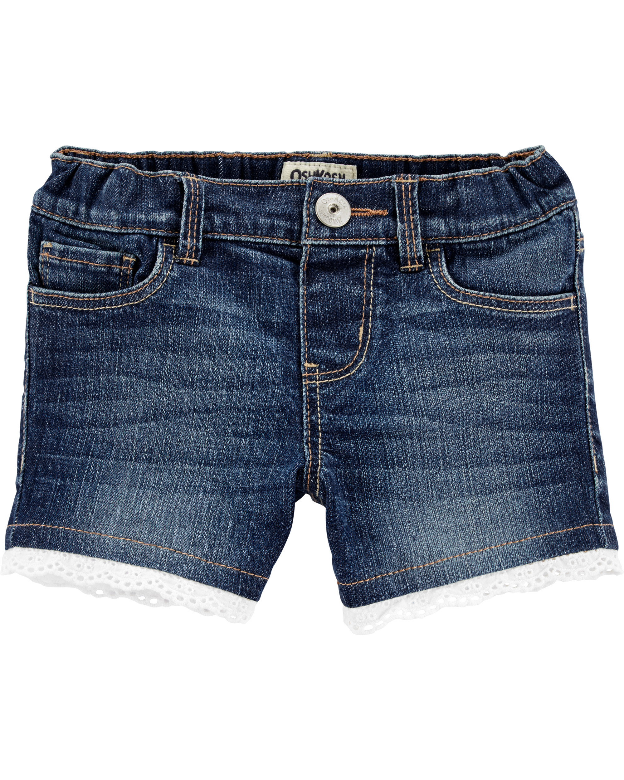Eyelet Trim Stretch Denim Shorts | Carter's