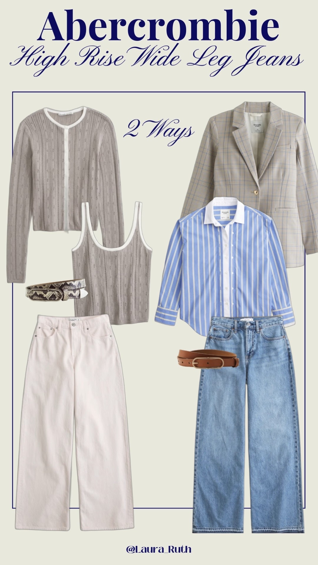 Spring denim, styled two ways 🤍
These high rise wide leg jeans are such a great wardrobe staple , effortless with a knit set or elevated with a structured blazer and button down. There are some beautiful new in Abercrombie Spring picks that are perfect for building a Spring transitional wardrobe or Spring Capsule Wardrobe. 🤍💙 @abercrombie 

#LTKuk #LTKspring #LTKXAbercrombieDenim