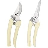 BUGUI Garden Pruning Shears Set - 2 Pack, 1 Bypass Pruner+1 Straight Blade Scissors, Sharp Garden... | Amazon (US)