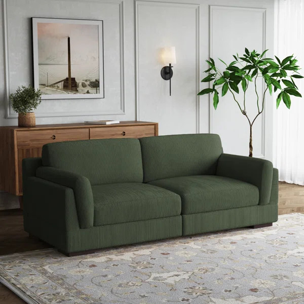 Stoneville 90.5“ W Corduroy Upholstered 2 Seat Arm Sofa | Wayfair North America