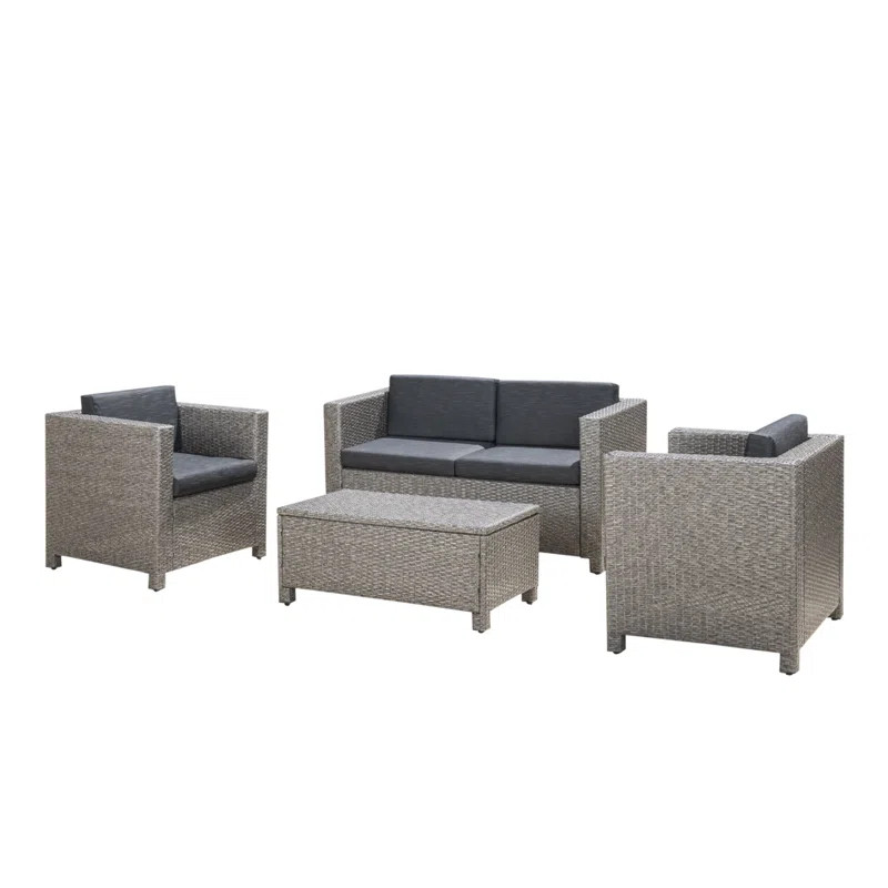 Kappa 4 Piece Rattan Sofa Seating Group with Cushions | Wayfair North America