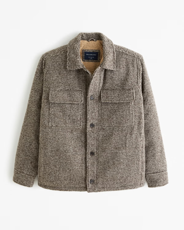 Sherpa-Lined Shirt Jacket | Abercrombie & Fitch (US)