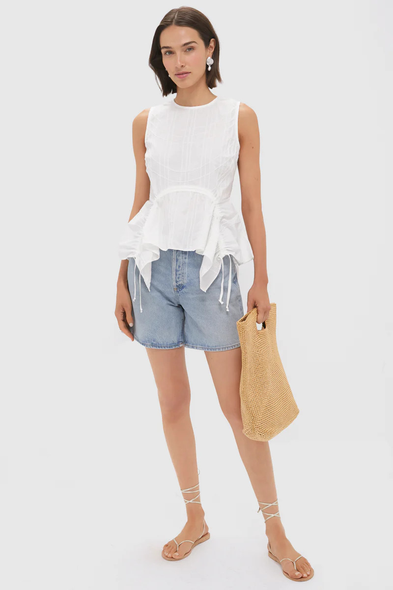 White Camden Cotton Poplin Tank Top | Tuckernuck (US)