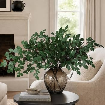 Artificial Cimicifuga Plant Leaf Spray Stems 4PCS Fake Greenery Branches 28.7 in Faux Leaves Real... | Amazon (US)