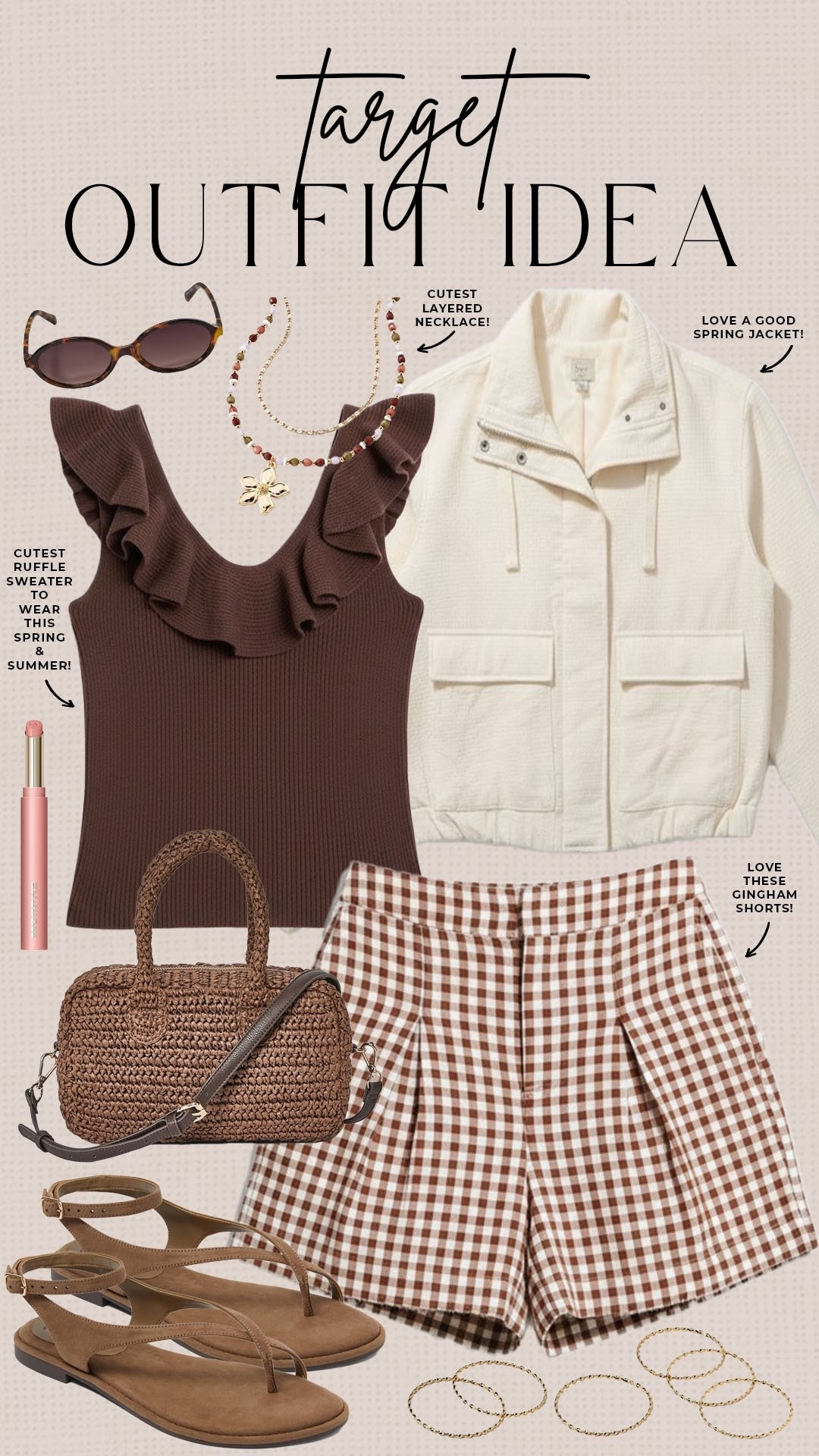Chic spring outfit idea from Target!

#targetfinds

Target finds. Target fashion. Target neutral spring outfit. Target spring style. Gingham spring shorts  

#LTKgrwm #LTKootd #LTKSeasonal