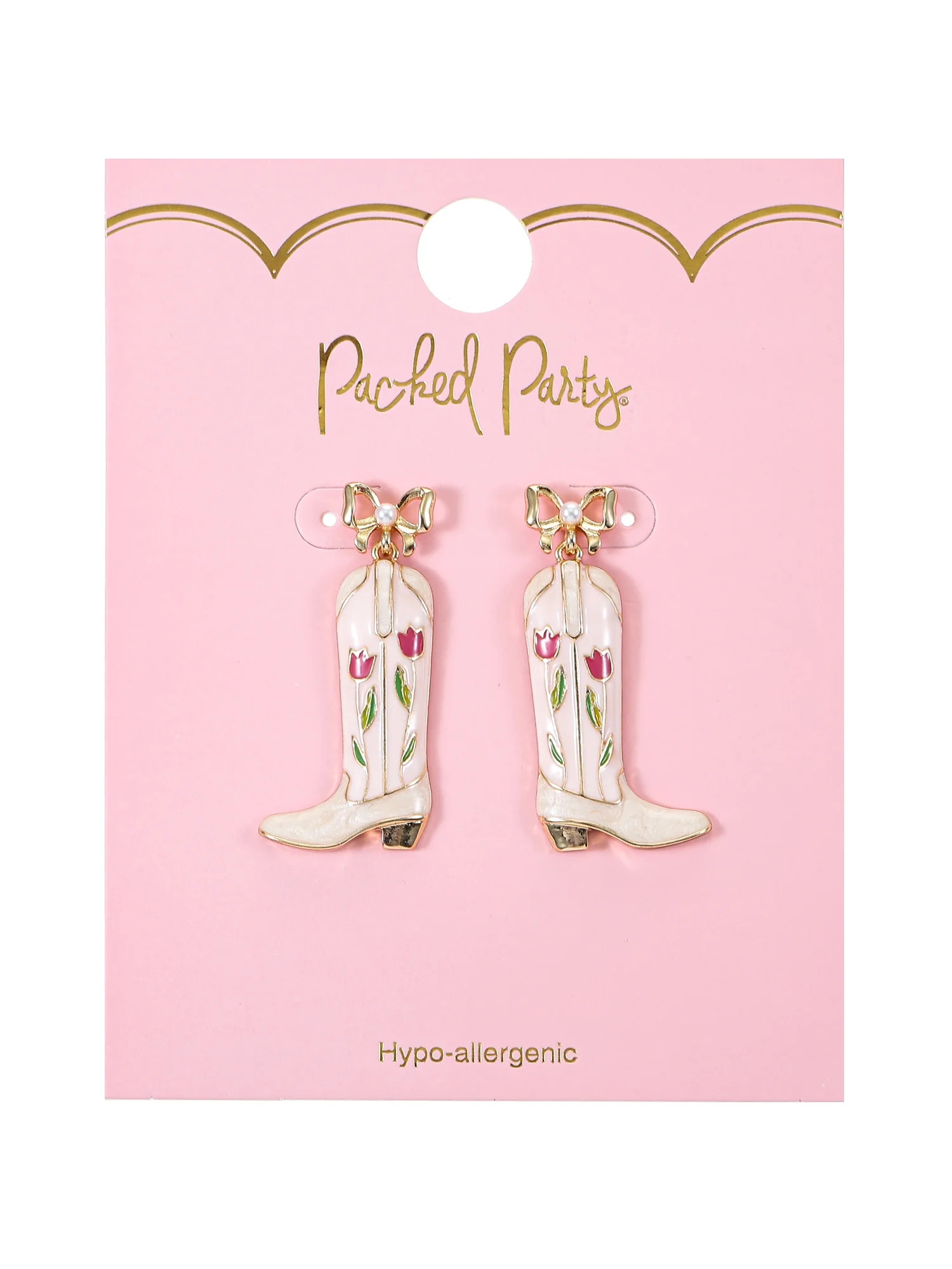Packed Party Pink Tulip Cowboy Boot Earrings, 1 Pair - Walmart.com | Walmart (US)