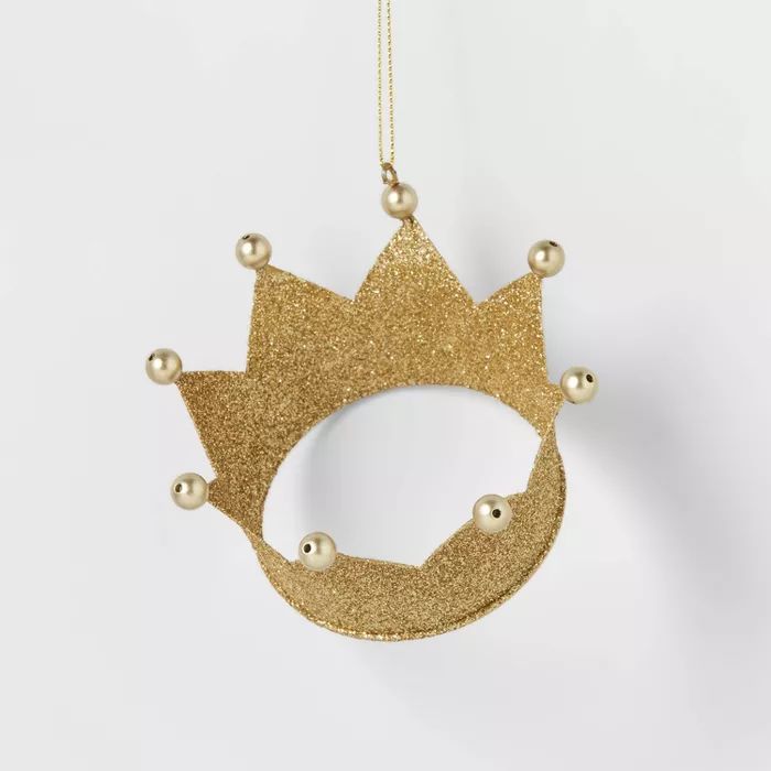 Glitter Crown Christmas Tree Ornament Gold - Wondershop™ | Target