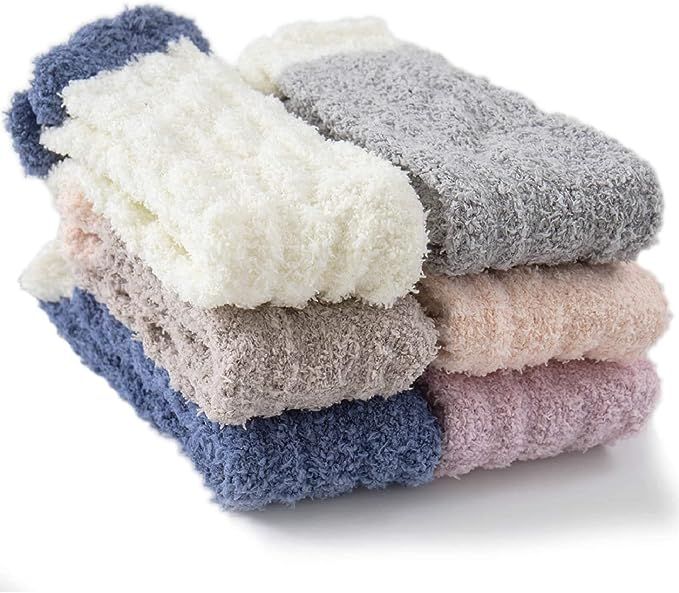 Fuzzy Socks for Women, Warm Soft Fluffy Socks Thick Cozy Plush Sock Winter Christmas Socks for Wo... | Amazon (US)