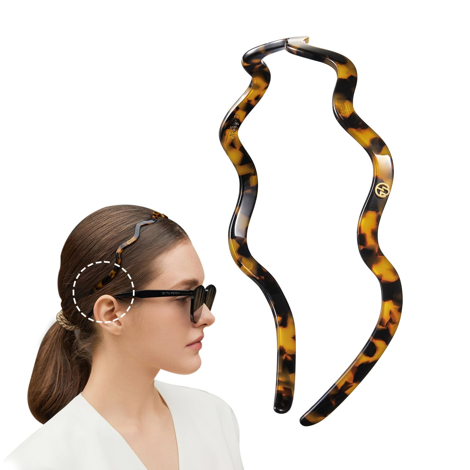 EVITA PERONI Wavy Glasses Headband Hair Band Designed for Eyewear, Comfortable Headbands for Wome... | Amazon (US)